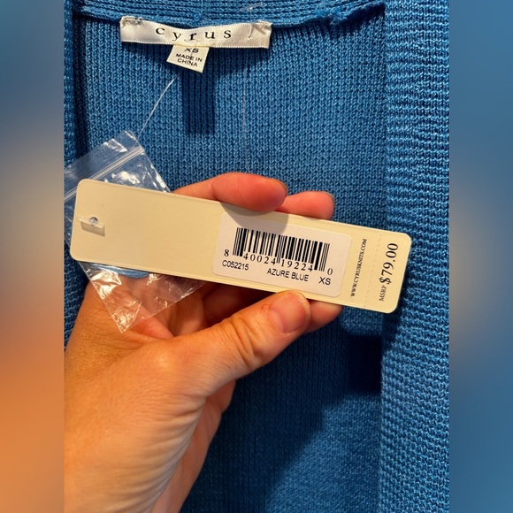 Cyrus Blue Sleeveless Tank Top Minimalist Design beach summer cottage core XS - Picture 7 of 12